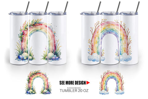 Tumbler Botanical Boho Rainbow Sublimation artnoy 