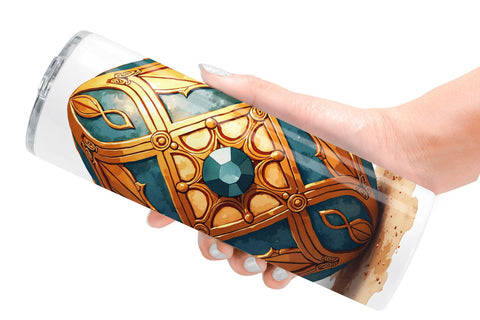 Tumbler Botanical Floral Easter Eggs Watercolor Sublimation artnoy 