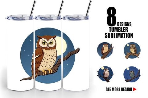 Tumbler Branch Owl Sublimation artnoy 