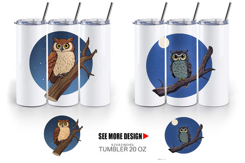 Tumbler Branch Owl Sublimation artnoy 
