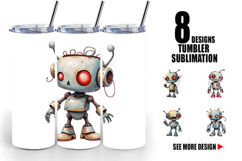 Tumbler Broken Bot Sublimation artnoy 