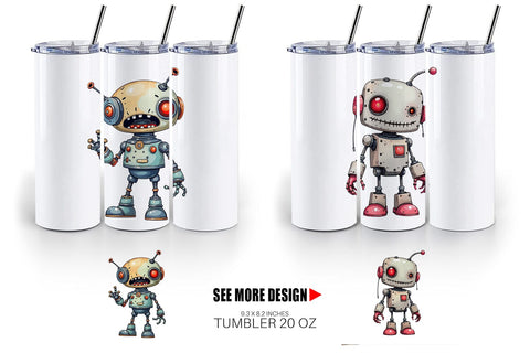 Tumbler Broken Bot Sublimation artnoy 