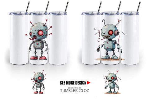 Tumbler Broken Bot Sublimation artnoy 