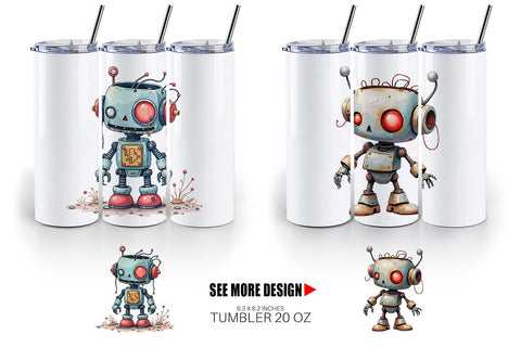 Tumbler Broken Bot Sublimation artnoy 