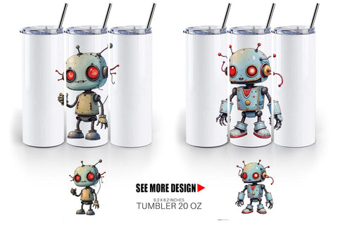 Tumbler Broken Bot Sublimation artnoy 
