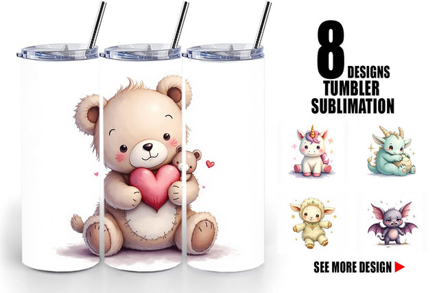 Tumbler Broken Plushie Spirits Sublimation artnoy 