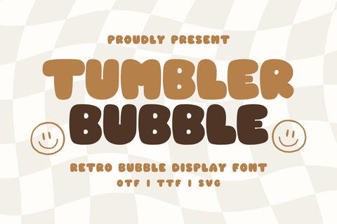 Tumbler Bubble - Retro Bubble Font Font Masyafi Studio 