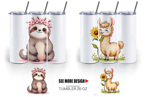 Tumbler Bug-Eyed Spring Bloomers Watercolor Sublimation artnoy 