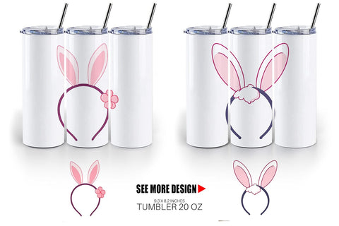 Tumbler Bunny Headband Sublimation artnoy 