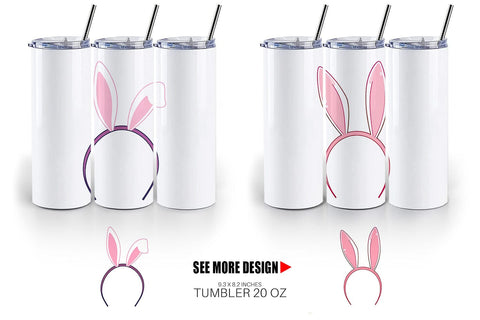 Tumbler Bunny Headband Sublimation artnoy 