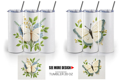 Tumbler Cabbage White Butterfly Sublimation artnoy 