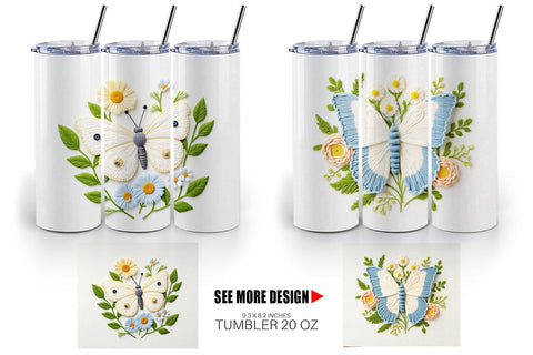 Tumbler Cabbage White Butterfly Sublimation artnoy 