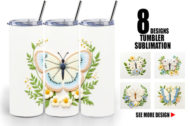 Tumbler Cabbage White Butterfly Sublimation artnoy 