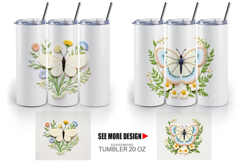 Tumbler Cabbage White Butterfly Sublimation artnoy 