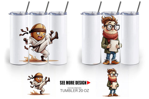 Tumbler Caffeinated Chaos Sarcastic Coffee Bean Characters Sublimation artnoy 