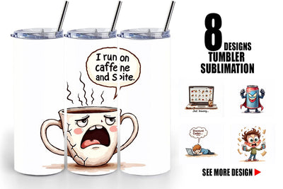 Tumbler Caffeine Commerce Sublimation artnoy 