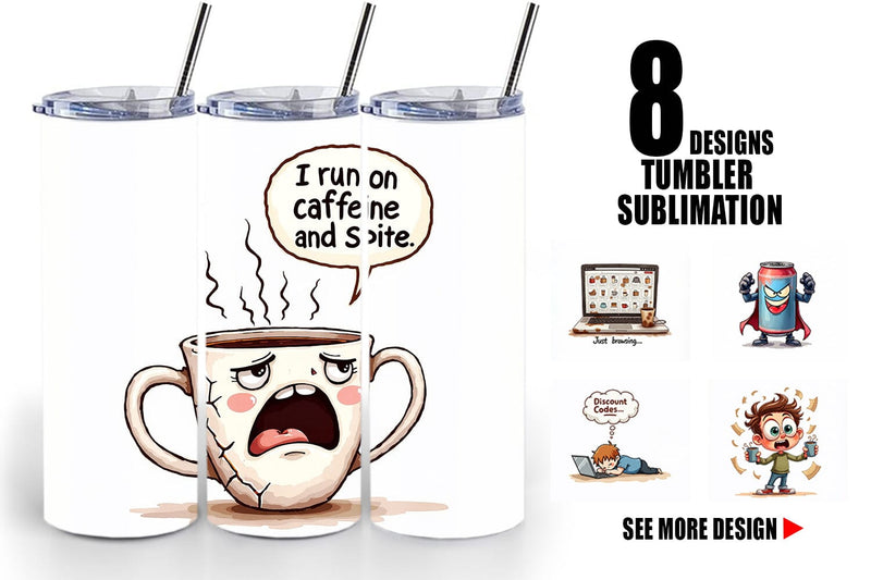 Tumbler Caffeine Commerce Sublimation artnoy 