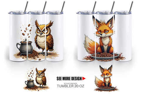 Tumbler Caffeine Critters Sublimation artnoy 