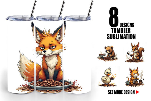 Tumbler Caffeine Critters Sublimation artnoy 