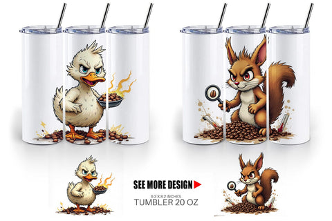 Tumbler Caffeine Critters Sublimation artnoy 