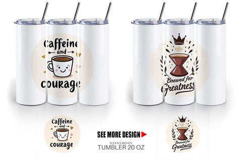 Tumbler Caffeine Kick Quotes Sublimation artnoy 