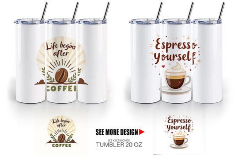 Tumbler Caffeine Kick Quotes Sublimation artnoy 