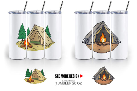 Tumbler Camping Tent Sublimation artnoy 
