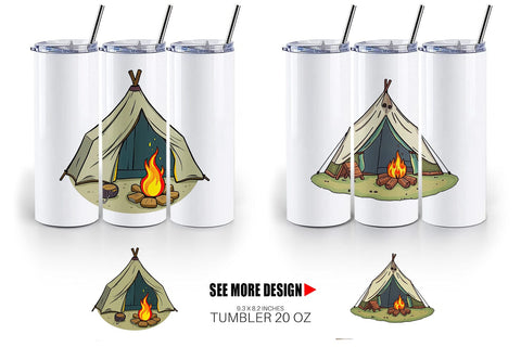 Tumbler Camping Tent Sublimation artnoy 