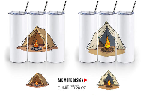 Tumbler Camping Tent Sublimation artnoy 