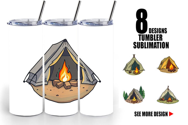 Tumbler Camping Tent Sublimation artnoy 