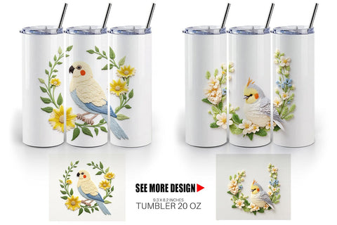 Tumbler Canary Embroidery Sublimation artnoy 