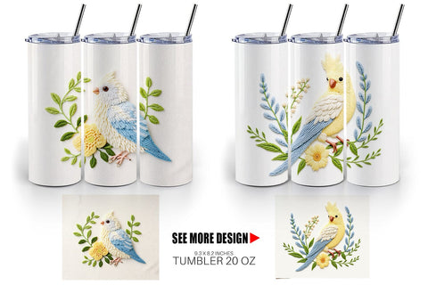 Tumbler Canary Embroidery Sublimation artnoy 