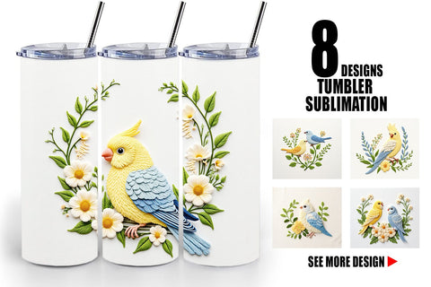 Tumbler Canary Embroidery Sublimation artnoy 