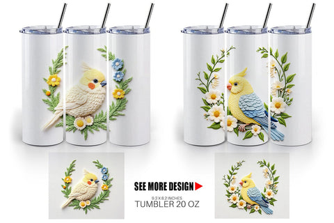 Tumbler Canary Embroidery Sublimation artnoy 