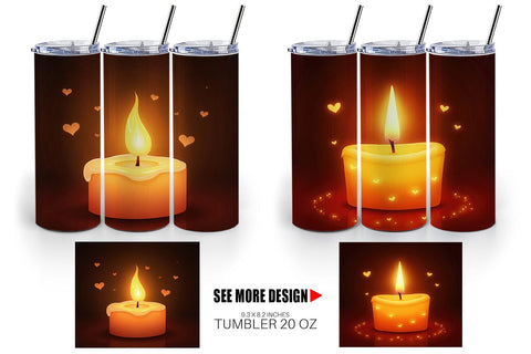 Tumbler Candle Glow Sublimation artnoy 