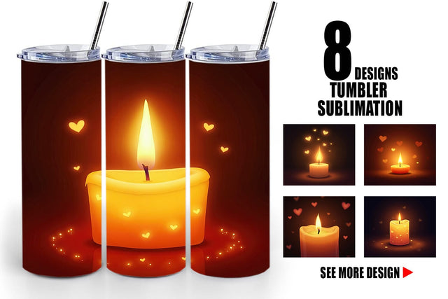 Tumbler Candle Glow Sublimation artnoy 