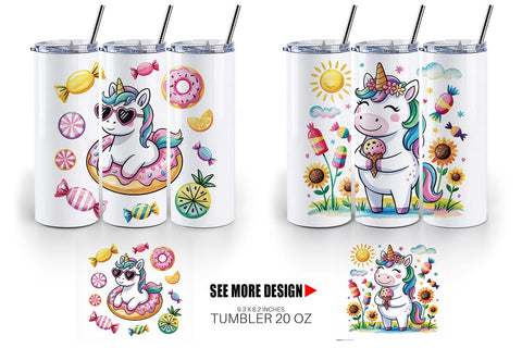 Tumbler Candy Unicorn Summer Sublimation artnoy 