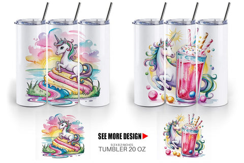 Tumbler Candy Unicorn Summer Sublimation artnoy 
