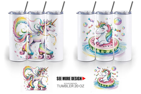 Tumbler Candy Unicorn Summer Sublimation artnoy 