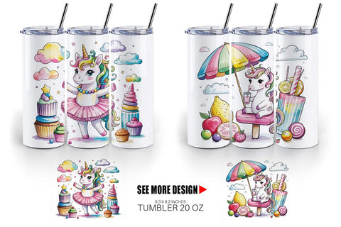 Tumbler Candy Unicorn Summer Sublimation artnoy 