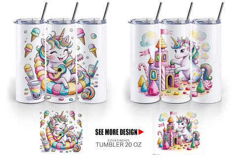 Tumbler Candy Unicorn Summer Sublimation artnoy 