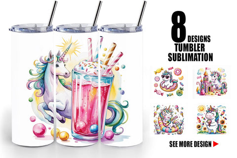 Tumbler Candy Unicorn Summer Sublimation artnoy 