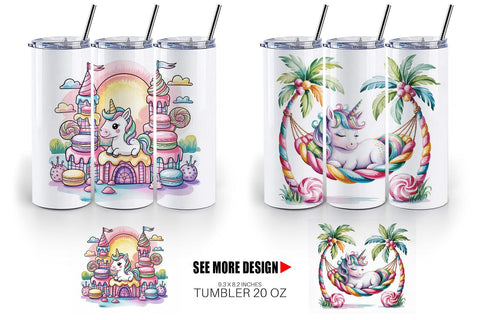 Tumbler Candy Unicorn Summer Sublimation artnoy 