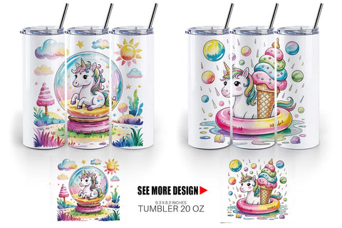 Tumbler Candy Unicorn Summer Sublimation artnoy 