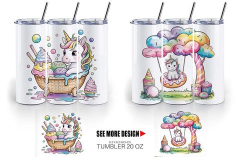 Tumbler Candy Unicorn Summer Sublimation artnoy 
