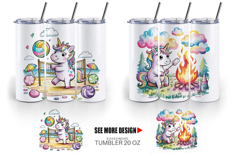 Tumbler Candy Unicorn Summer Sublimation artnoy 