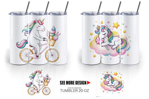Tumbler Candy Unicorn Summer Sublimation artnoy 
