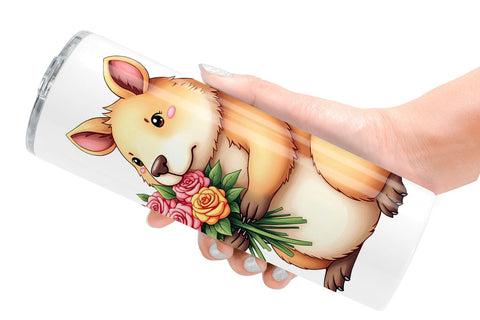 Tumbler Capybara Spring Bouquet Sublimation artnoy 