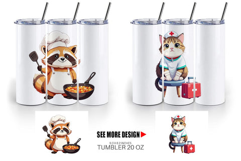 Tumbler Career Animals Sublimation artnoy 