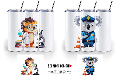 Tumbler Career Animals Sublimation artnoy 
